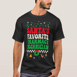 Santas Favoriete apotheek Technicus Retro Kerstmis T-shirt