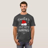 Santas Favoriete apotheker Pajama kerstcadeau T-shirt (Voorkant volledig)