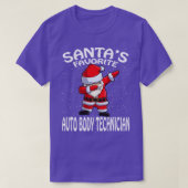 Santas Favoriete Auto Lichaam Technicus Kerstmis T-shirt (Design voorkant)
