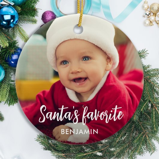 Santa's favoriete Baby met kerstmis Keramisch Ornament