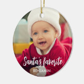 Santa's favoriete Baby met kerstmis Keramisch Ornament (Links)
