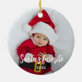 Santa's favoriete Baby met kerstmis Keramisch Ornament (Achterkant)