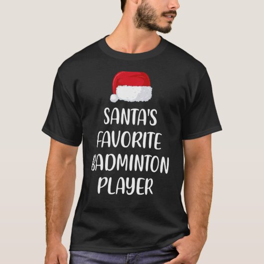 Santas Favoriete Badminton Player-kerstmint T-shirt (Voorkant)