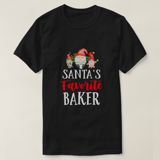 Santa's favoriete Baker Chef Funny Kerstgeit T-shirt (Design voorkant)