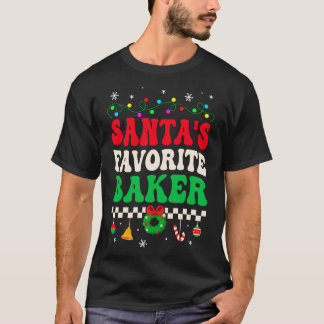 Santas Favoriete Baker Retro Kerstmis T-shirt