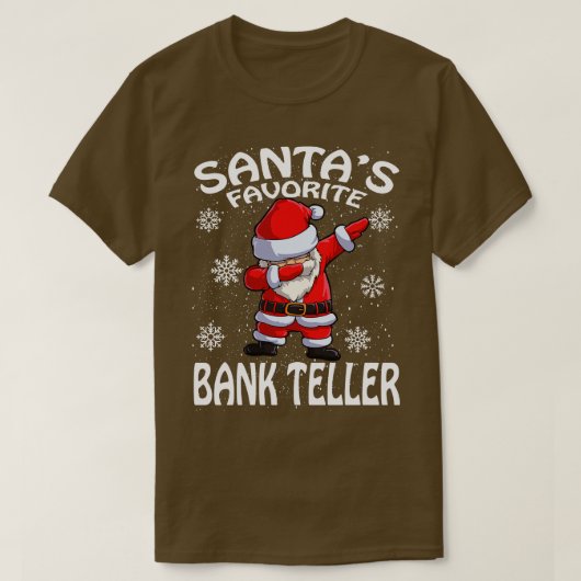 Santas Favoriete Bank Teller Kerstmis 1 T-shirt (Design voorkant)