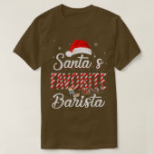 Santa's favoriete Barista Pet licht in sneeuwSanta T-shirt (Design voorkant)