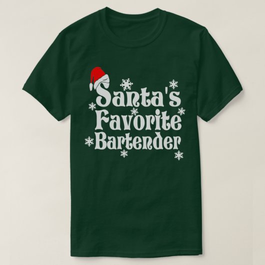 Santas Favoriete Bartender 2 T-shirt (Design voorkant)