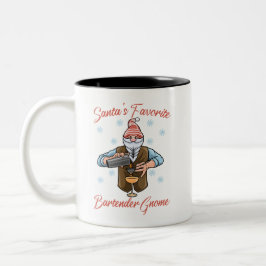 Santa's Favoriete Bartender Gnome Tweekleurige Koffiemok