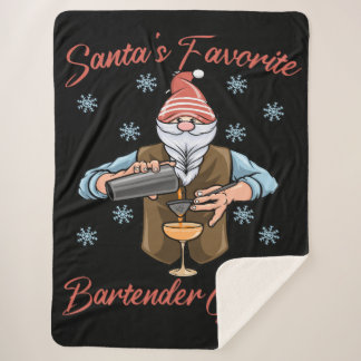 Santas Favoriete Bartender Gnoom Sherpa Deken