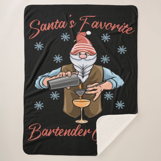 Santas Favoriete Bartender Gnoom Sherpa Deken (Voorkant)
