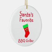 Santa's favoriete BBQ Griller-keramische versierin Keramisch Ornament (Rechts)