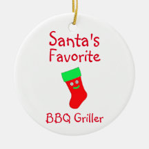 Santa's favoriete BBQ Griller-keramische versierin