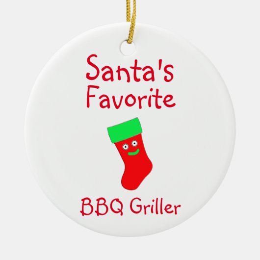 Santa's favoriete BBQ Griller-keramische versierin Keramisch Ornament (Voorkant)