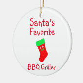 Santa's favoriete BBQ Griller-keramische versierin Keramisch Ornament (Links)