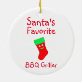 Santa's favoriete BBQ Griller-keramische versierin Keramisch Ornament (Achterkant)