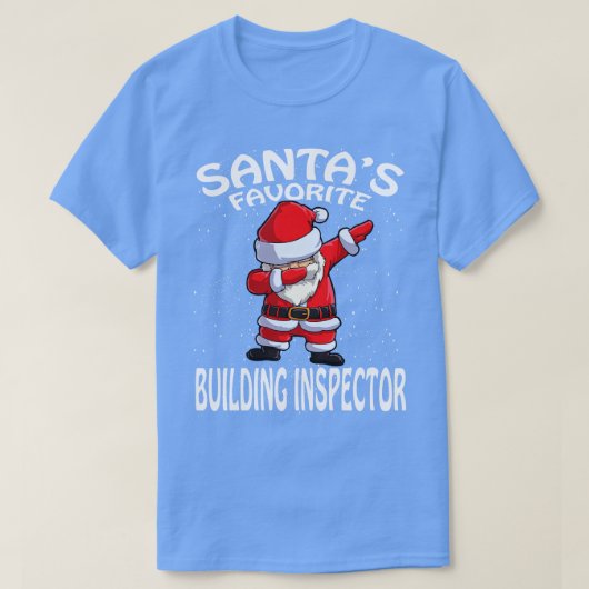 Santas Favoriete Bouwinspecteur Kerstmis T-shirt (Design voorkant)
