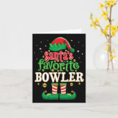Santa's Favoriete Bowler Kerstmis Matching Bowling Kaart (Gele Bloem)