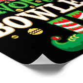 Santa's Favoriete Bowler Kerstmis Matching Bowling Poster (Hoek)