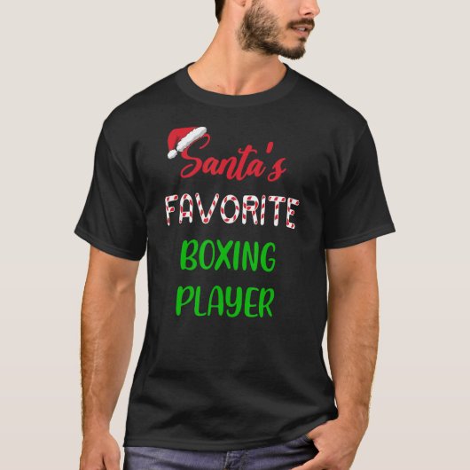 Santas Favoriete Boxing Player Funny Boxing Chris T-shirt (Voorkant)