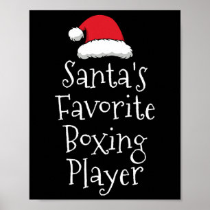 Santas Favoriete Boxing Player - Kerstmis Funny Bo Poster
