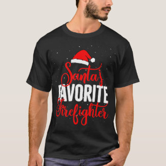 Santas favoriete brandweerman, kerstmis t-shirt