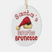Santa's favoriete Brunetornament Keramisch Ornament (Rechts)