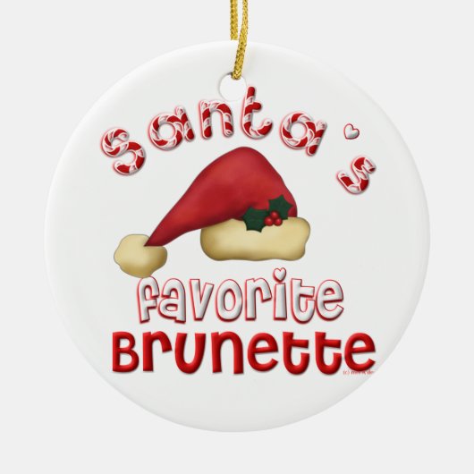 Santa's favoriete Brunetornament Keramisch Ornament (Voorkant)