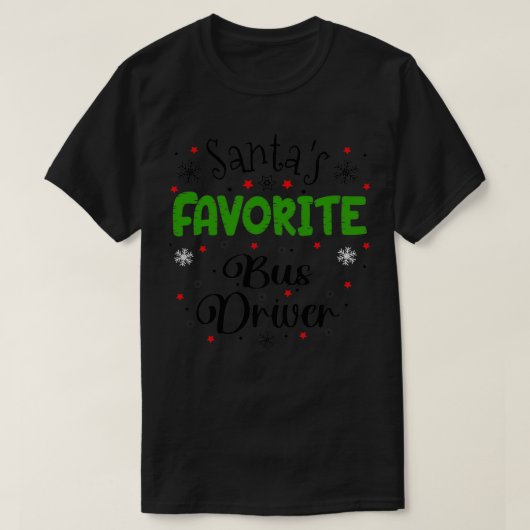 Santas Favoriete bus-kerstcadeau voor chauffeurs T-shirt (Design voorkant)