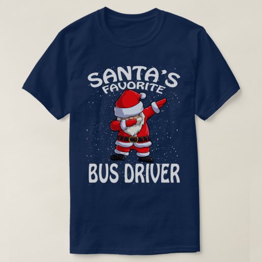 Santas Favoriete bus, kerstmis T-shirt (Design voorkant)
