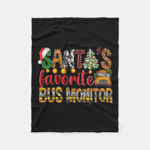 Santa's Favoriete Busmonitor Christmas Kinder Boys Fleece Deken