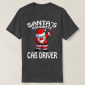 Santas Favoriete Cab Driver Kerstmis T-shirt (Design voorkant)