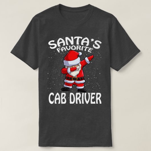 Santas Favoriete Cab Driver Kerstmis T-shirt (Design voorkant)