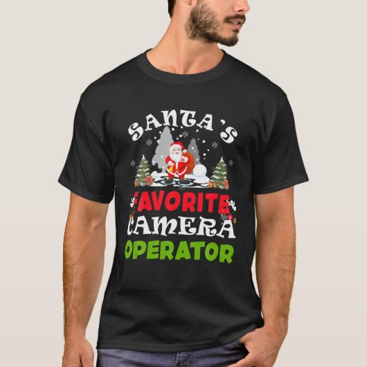 Santa's favoriete cameraspeler Funny Kerstmis G T-shirt (Voorkant)