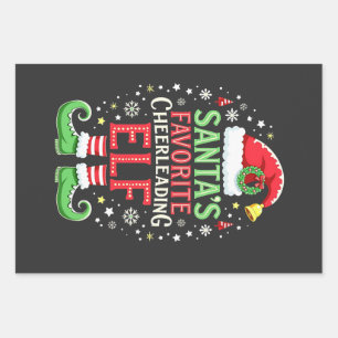 Santa's Favoriete Cheerleading Elf Family Matching Inpakpapier Vel