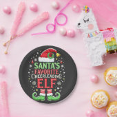 Santa's Favoriete Cheerleading Elf Family Matching Papieren Bordje (Feest)