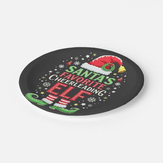 Santa's Favoriete Cheerleading Elf Family Matching Papieren Bordje (Gekanteld)