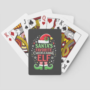 Santa's Favoriete Cheerleading Elf Family Matching Pokerkaarten