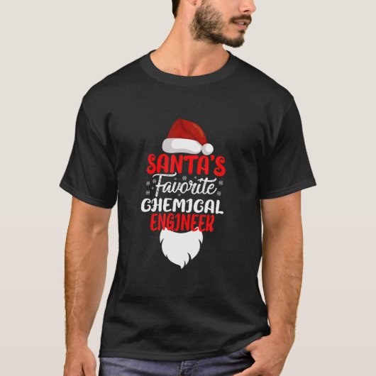 Santa's Favoriete Chemical Engineer met Kerstmis T-shirt (Voorkant)