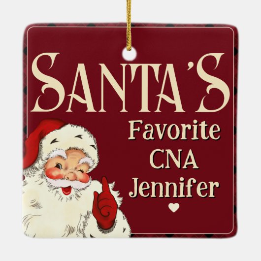 Santas Favoriete CNA Keramisch Ornament (Achterkant)
