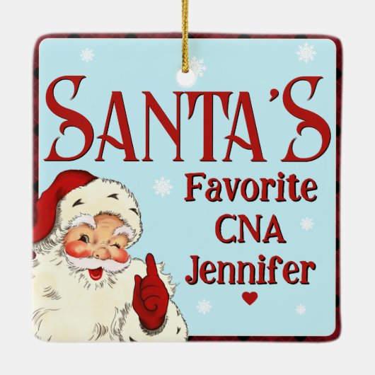 Santas Favoriete CNA Keramisch Ornament (Achterkant)