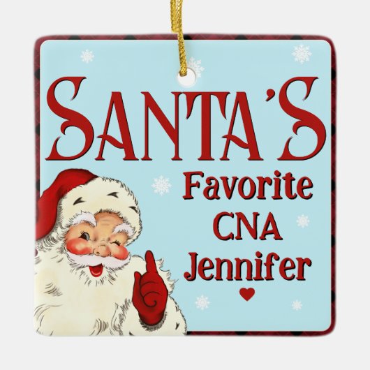 Santas Favoriete CNA Keramisch Ornament (Voorkant)