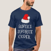 Santas Favoriete Coder Gift Kerstmis Codering T-shirt (Voorkant)