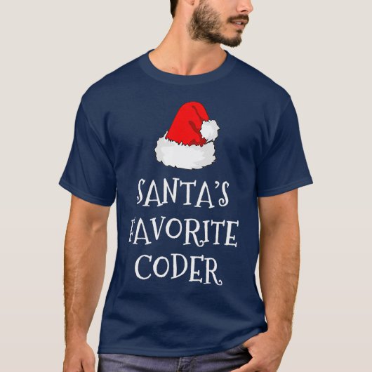 Santas Favoriete Coder Gift Kerstmis Codering T-shirt (Voorkant)