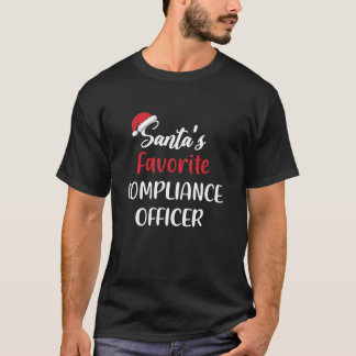 Santas Favoriete Compliance Officer Kerst Grappig T-shirt