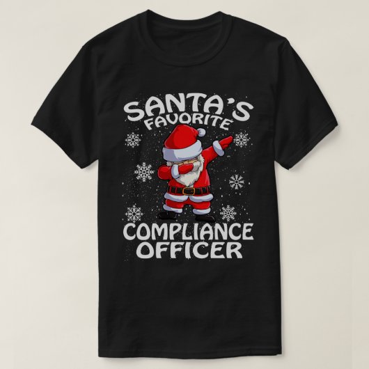 Santas Favoriete Compliance Officer Kerstmis T-shirt (Design voorkant)