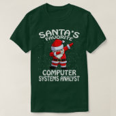 Santas Favoriete Computer Systems Analist Kerstmis T-shirt (Design voorkant)