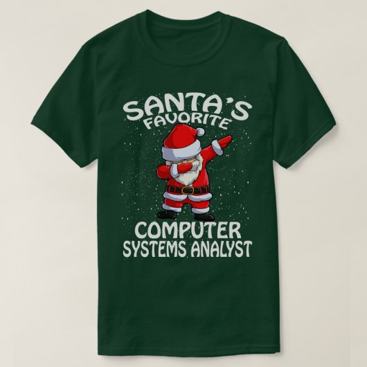Santas Favoriete Computer Systems Analist Kerstmis T-shirt (Design voorkant)