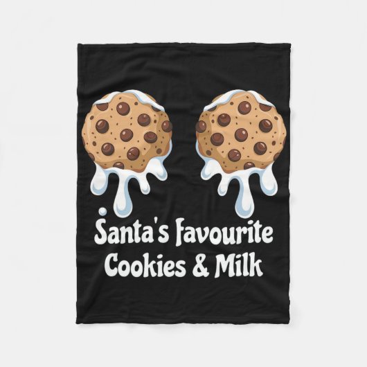 Santa's Favoriete Cookies En Melk Borst Vrouwen Fleece Deken (Voorkant)