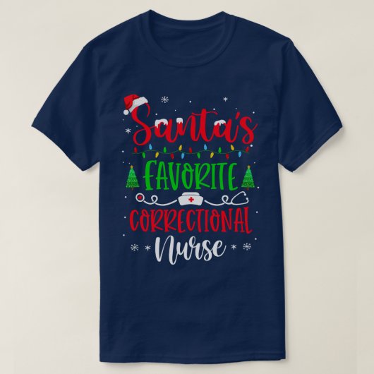 Santas Favoriete correctionele kerstkerstkerstkers T-shirt (Design voorkant)